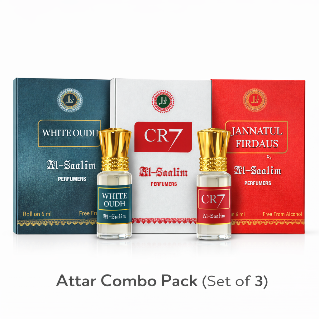 Al-Saalim Premium Attar Combo Pack (Pack of 3 Roll On 6ml) | Alcohol Free Luxury Fragrance Set