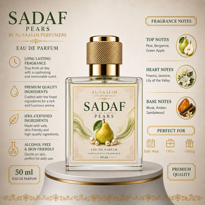 Sadaf Pears Perfume 50ml | Fresh Fruity Long Lasting Fragrance