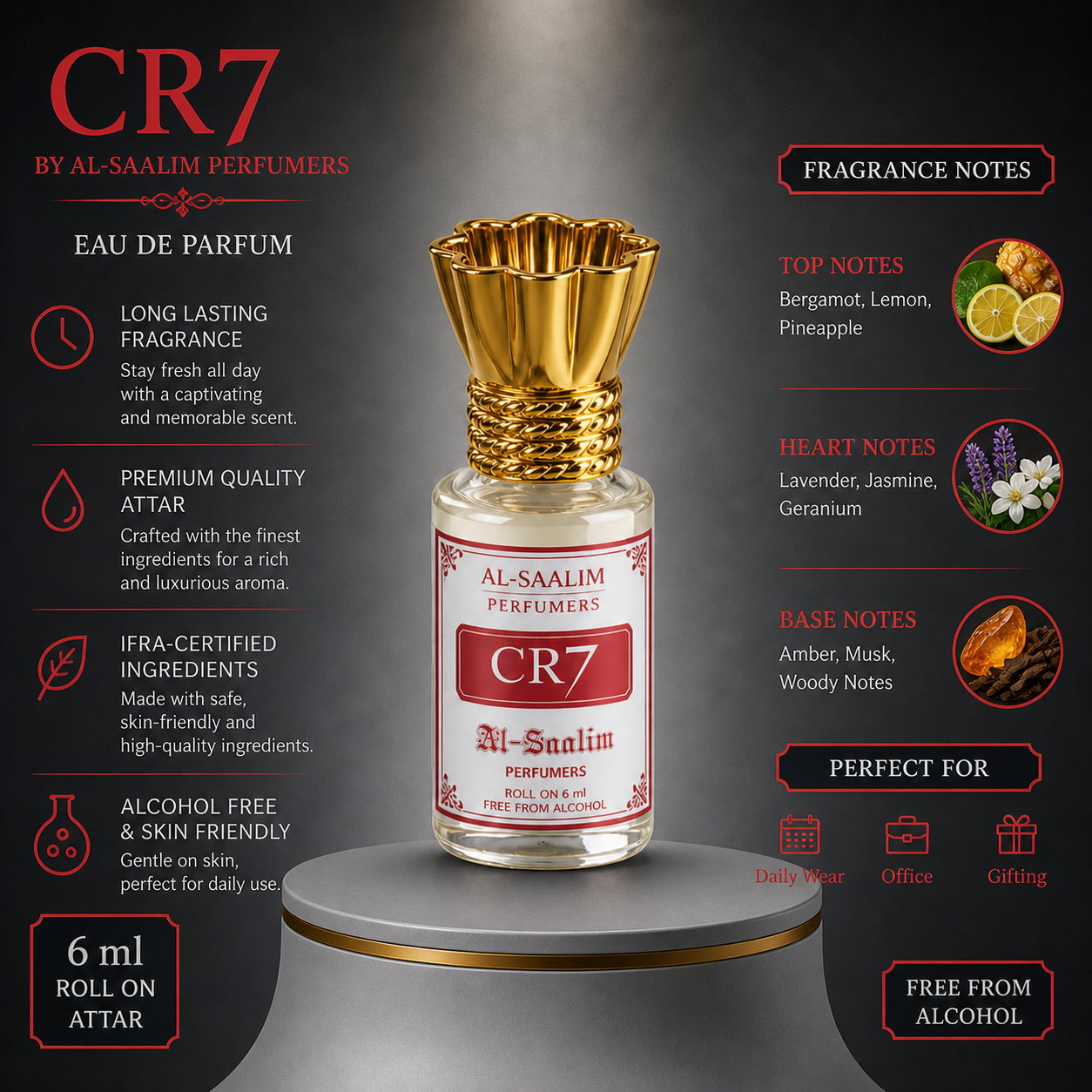 CR7 Attar (Roll-On 6ml) | Al-Saalim Perfumers | Alcohol-Free