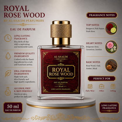 Royal Rose Wood Perfume 50ml | Deep & Rich Long Lasting Fragrance