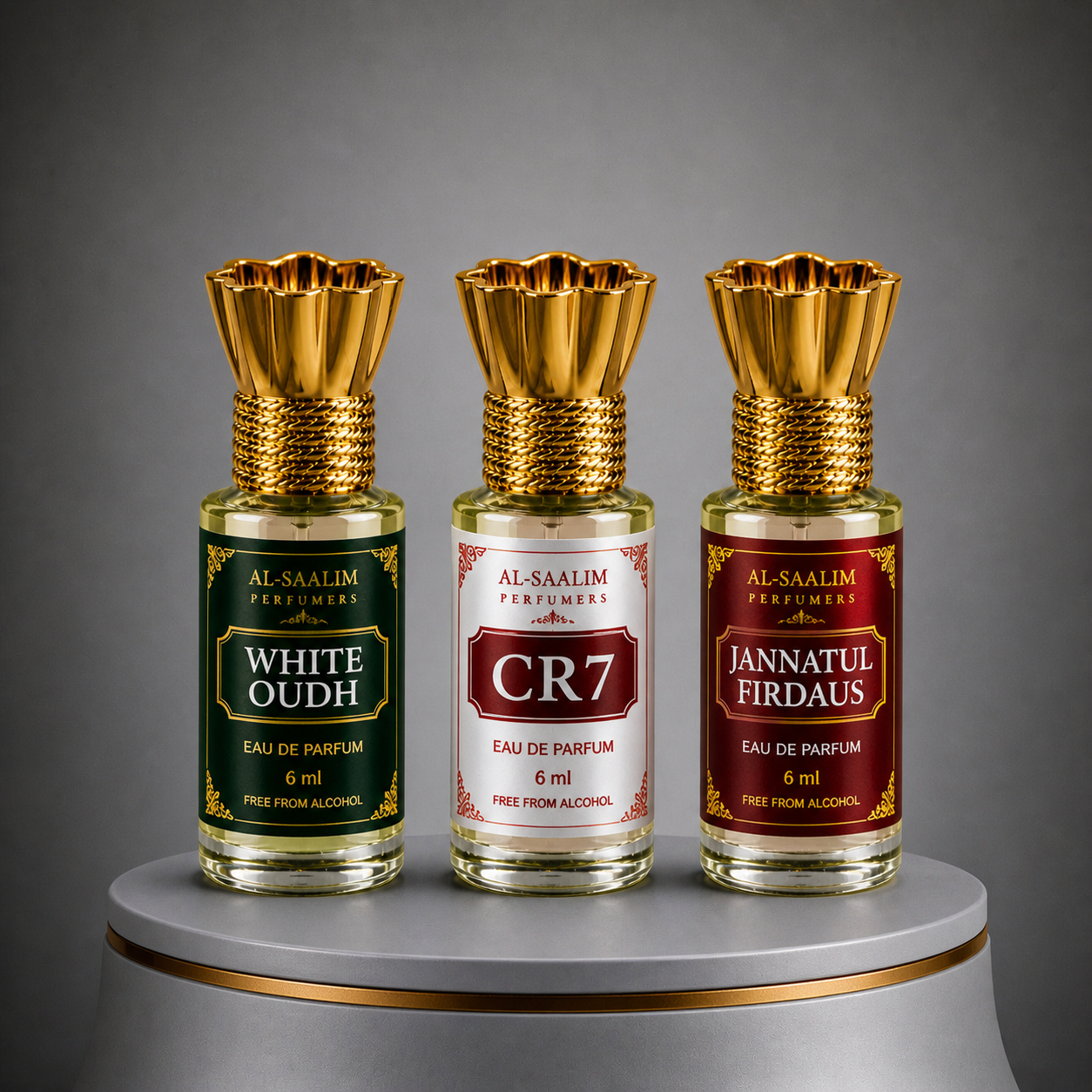 Al-Saalim Premium Attar Combo Pack (Pack of 3 Roll On 6ml) | Alcohol Free Luxury Fragrance Set