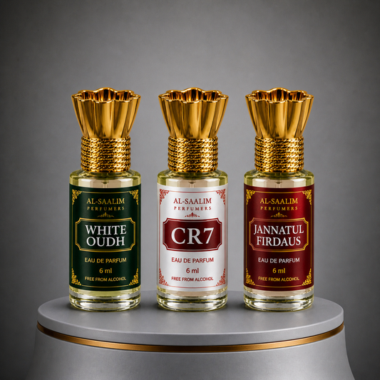 Al-Saalim Premium Attar Combo Pack (Pack of 3 Roll On 6ml) | Alcohol Free Luxury Fragrance Set