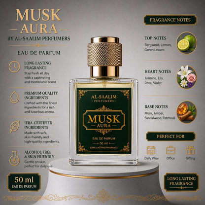 Musk Aura Eau De Parfum 50ml | Long Lasting Premium Fragrance